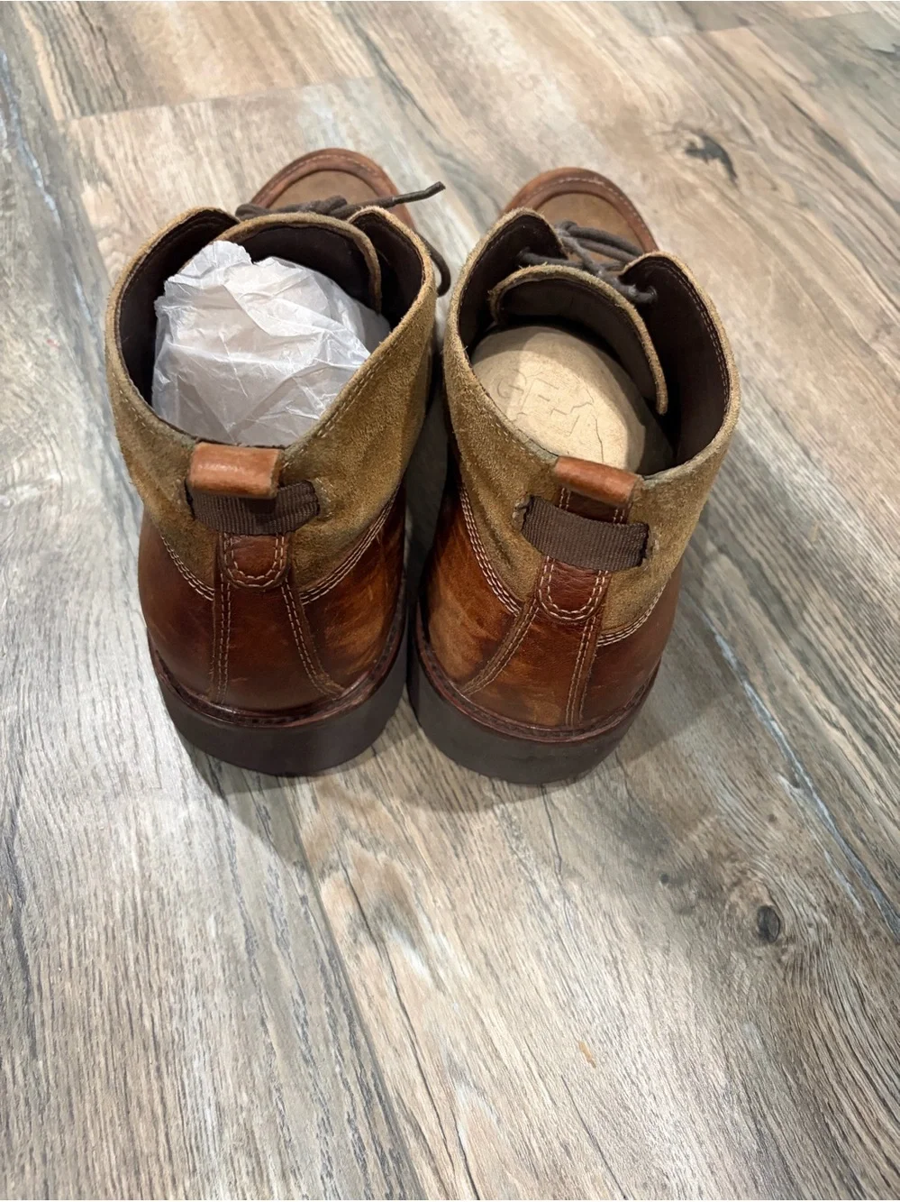 Johnston & Murphy Brown Suede and Leather Chukka Boots